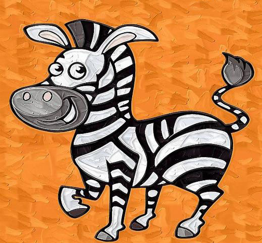 斑马儿童画-斑马身上纹路
